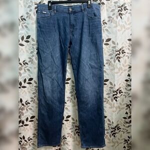 Hugo Boss Maine Mens Blue Candiani Denim Size W34 L32 Italian Fabric Stretch